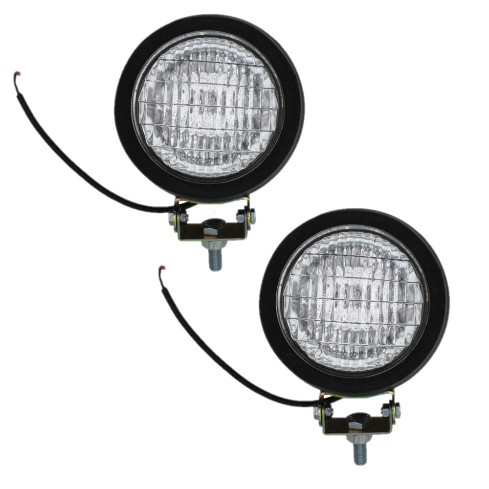 2 Pack of 12 Volt 5" Round Halogen Flood Work Lights for Bulldozer 55 Watt Bulb