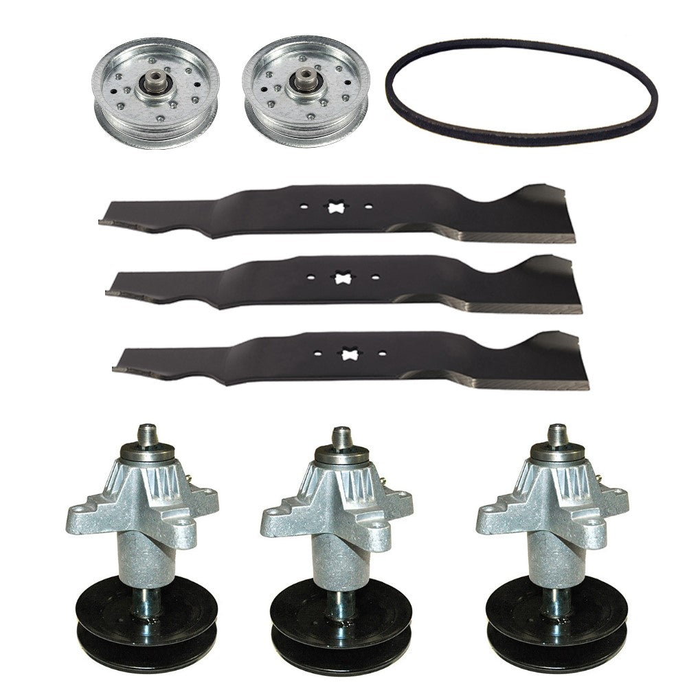 Spindles Blades Belt Pulleys Fits Sears PGT9000 Fits Craftsman 54" Mower Deck