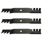 3 Toothed Mulch Blades Fits John Deere 54C X465 X475 X485 X495 Z425 Z445 396-719