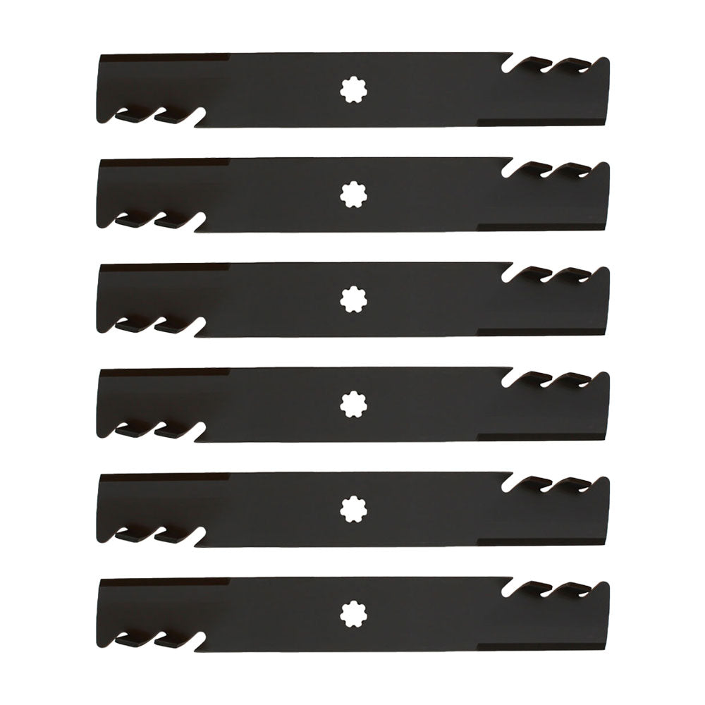 Qty 6: Toothed Mower Blade Fits John Deere Replaces AM137757