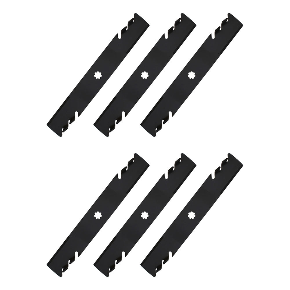 Qty 6: Toothed Mower Blade Fits John Deere Replaces AM137757