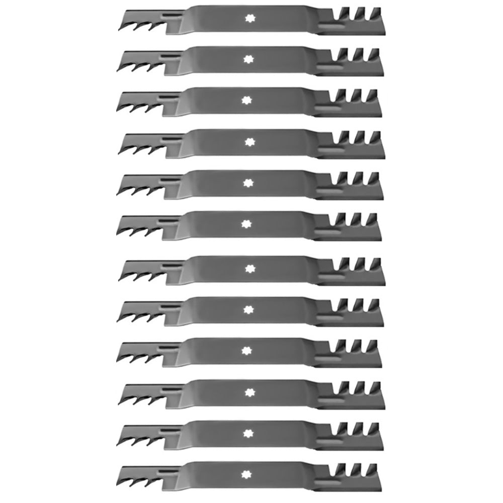 Qty 12: Toothed Mulching Mower Blade Fits John Deere Replaces AM137328