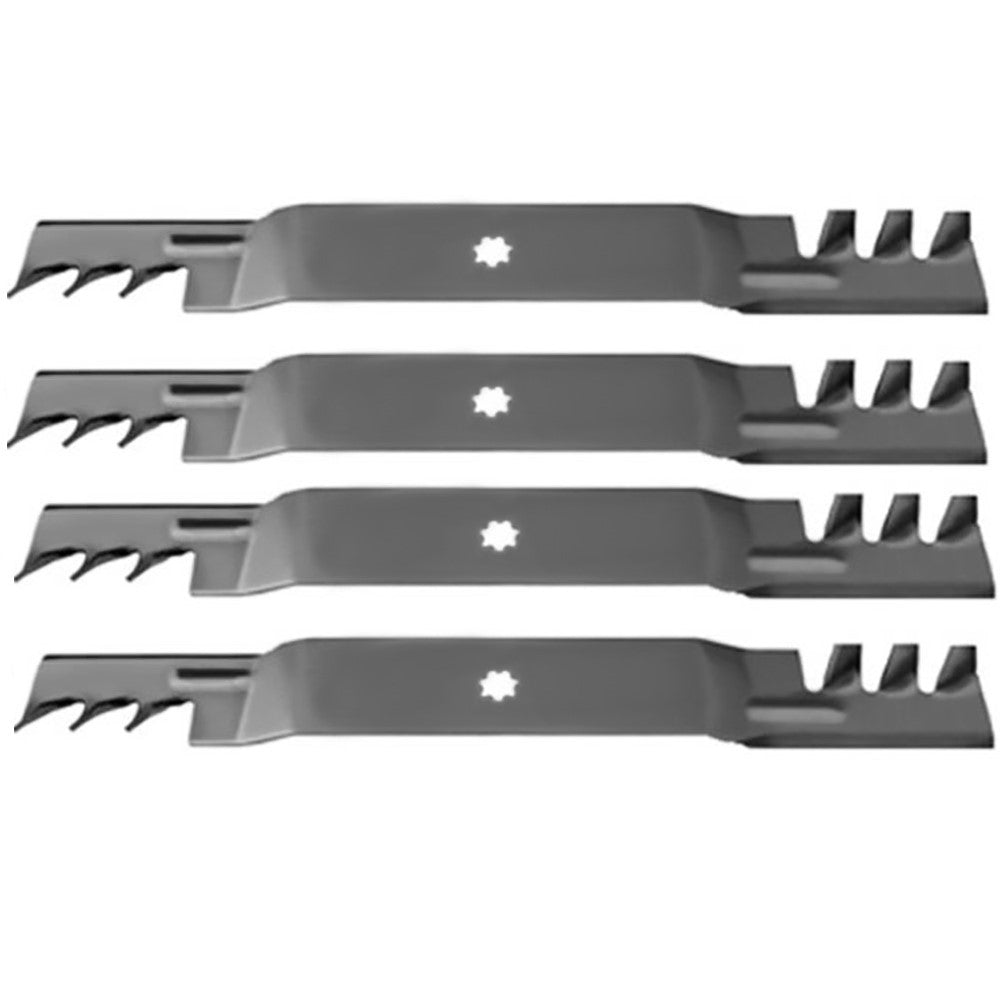Qty 4: Toothed Mulching Mower Blade Fits Husqvarna Replaces 578431911