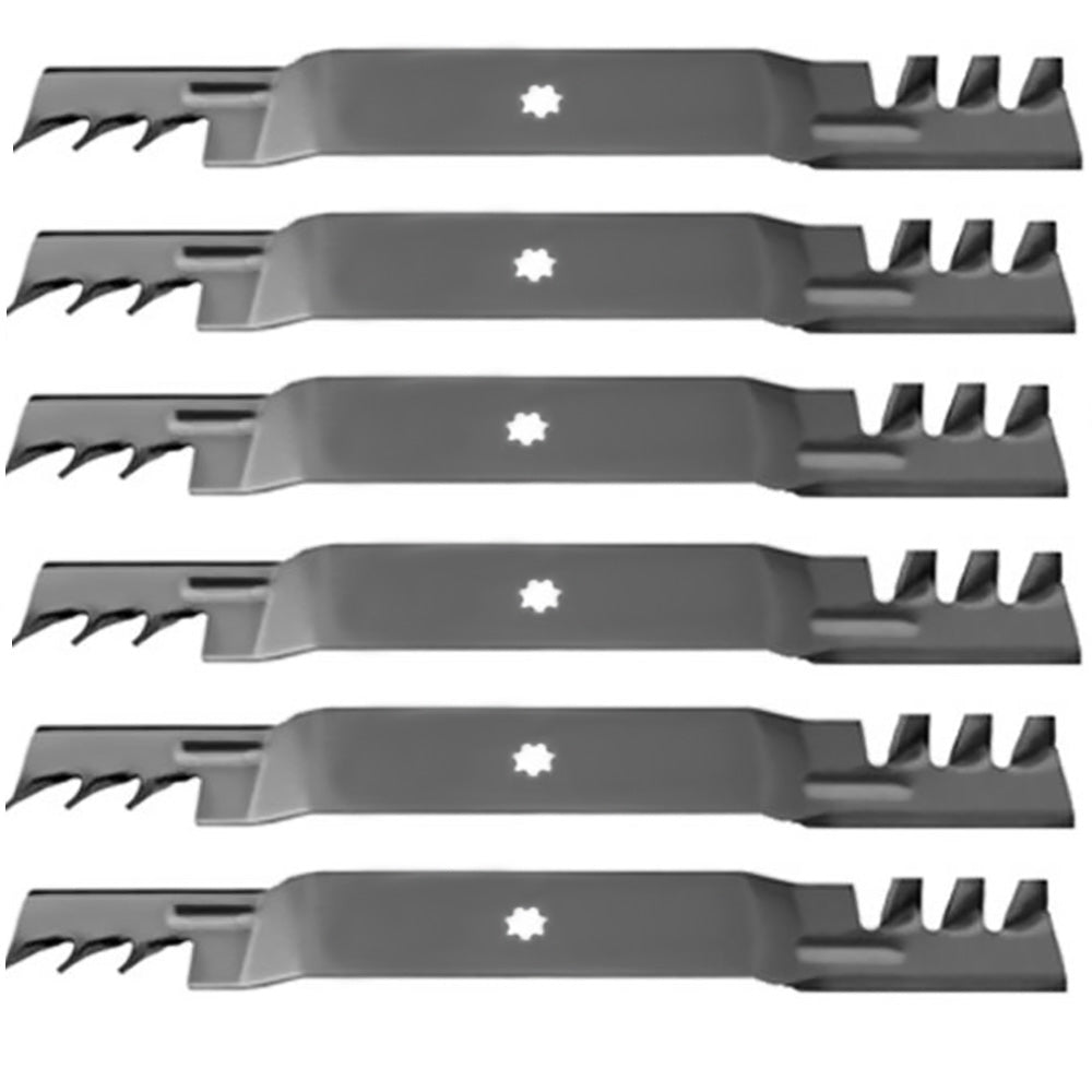 Qty 6: Toothed Mulching Mower Blade Fits John Deere Replaces AM137328