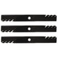 Qty 3: Toothed Mulching Mower Blade Fits John Deere Replaces M134305