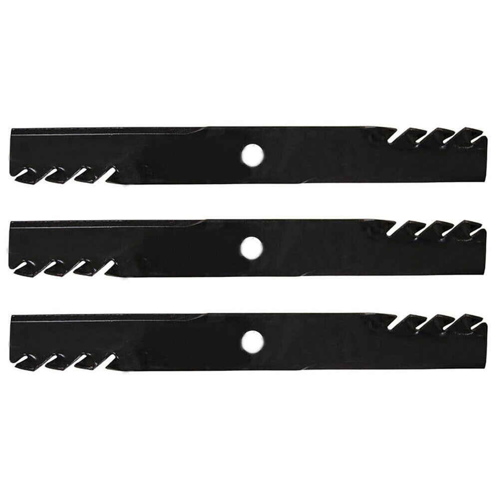 (3) M136195 Toothed Mulching Blade Fits John Deere Z520A Z655 Z710A Z810A