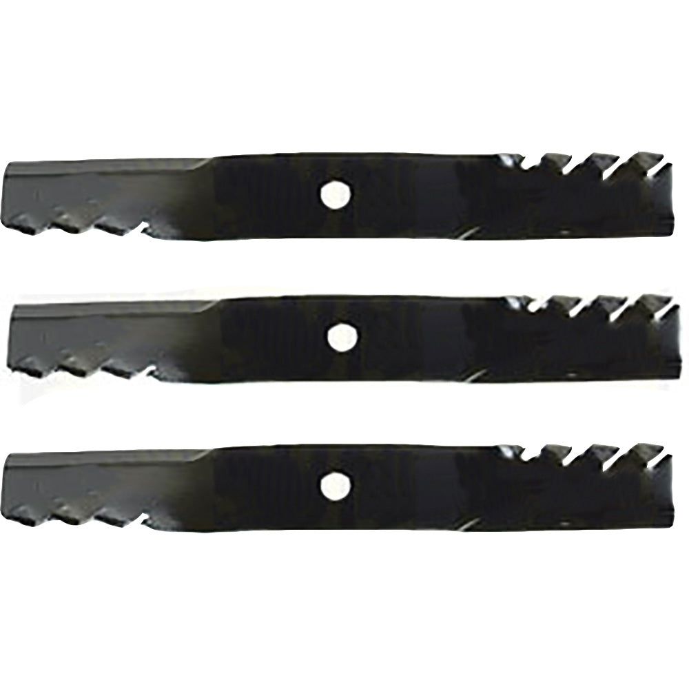 Set of (3) M136194 Toothed Mulching Blades Fits John Deere Models: 48"