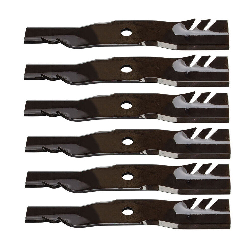 Set of (6) M136194 Toothed Mulching Blades Fits John Deere Models: 48"