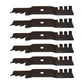 Six (6) Interchangeable Toothed Mulching Blades Fits John Deere Zero-Turns