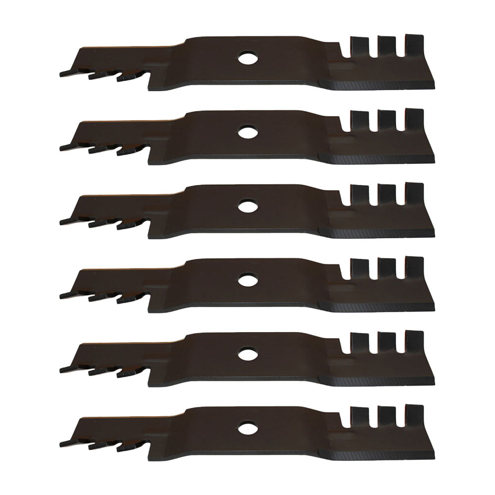Six (6) Interchangeable Toothed Mulching Blades Fits John Deere Models: 48"