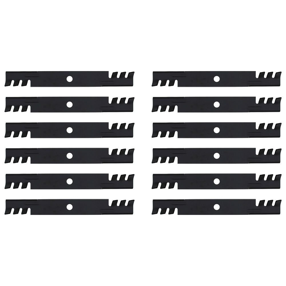 Qty 12: Toothed Mower Blade
 Fits Exmark Replaces 103-6393