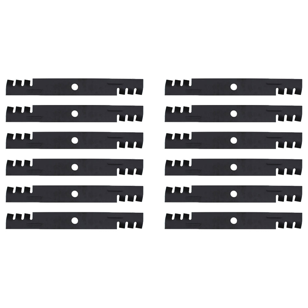 Qty 12: Toothed Mower Blade
 Fits Exmark Replaces 103-6393