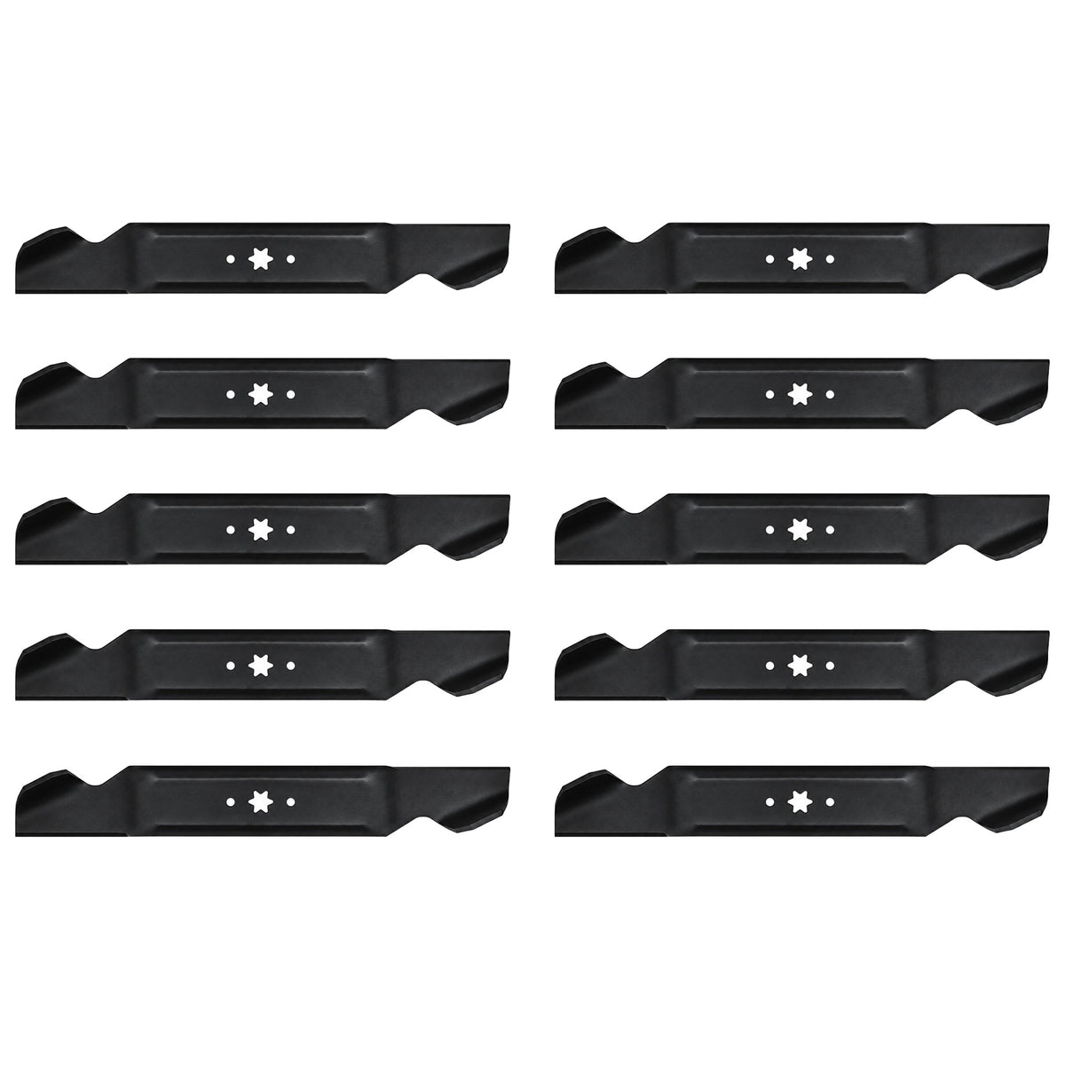 Set of (10) 21-3/16" X 6 Point Star Mower Blades  Fits Multiple Mower Models
