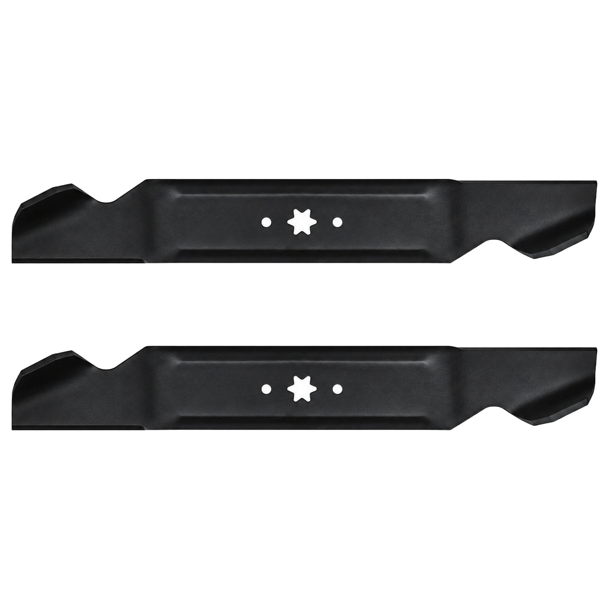 Set of (2) 21-3/16" X 6 Point Star Mower Blades Fits Multiple Mower Models