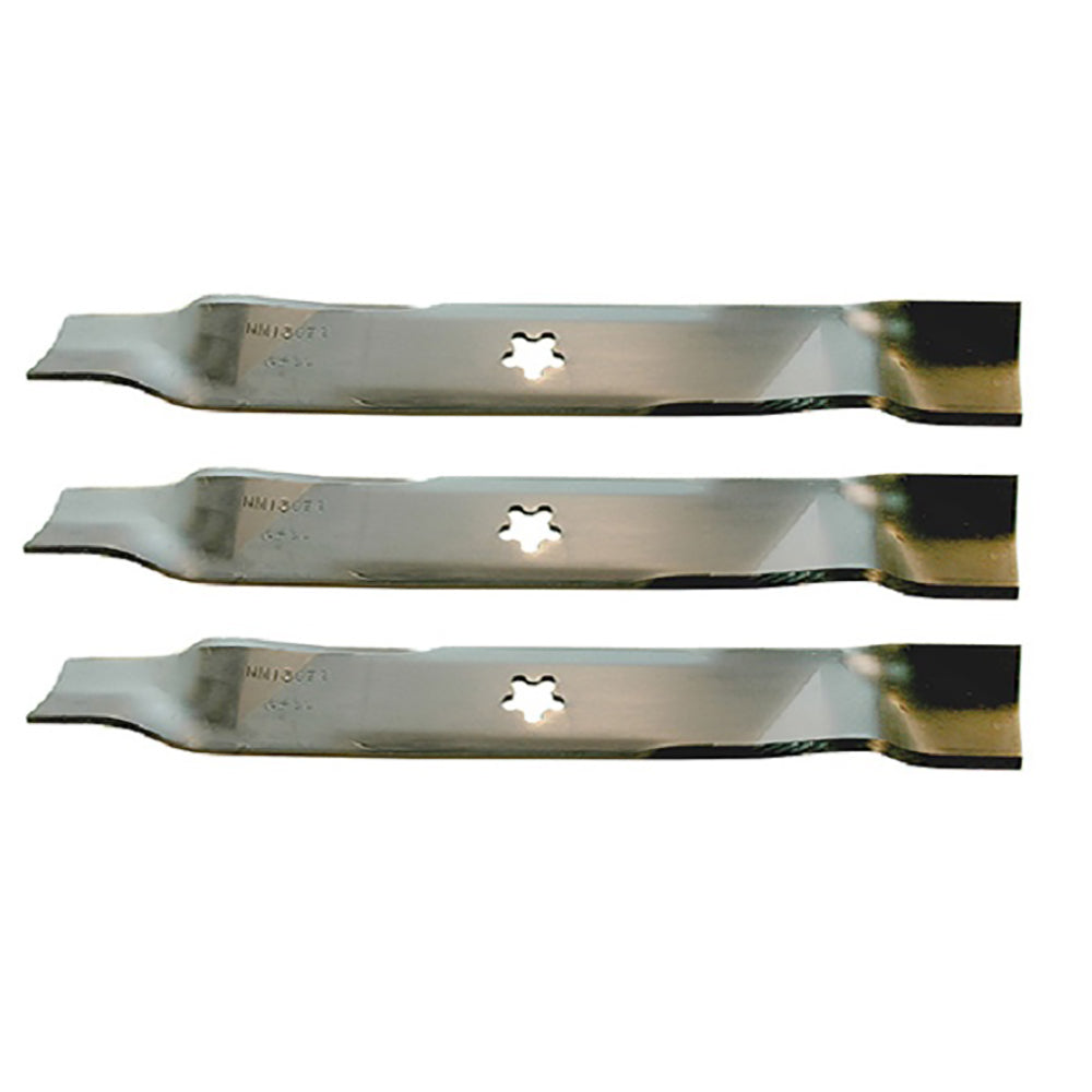 (3)- High Lift Mower Blades Fits Craftsman Sears Fits AYP 152443 163819 157033