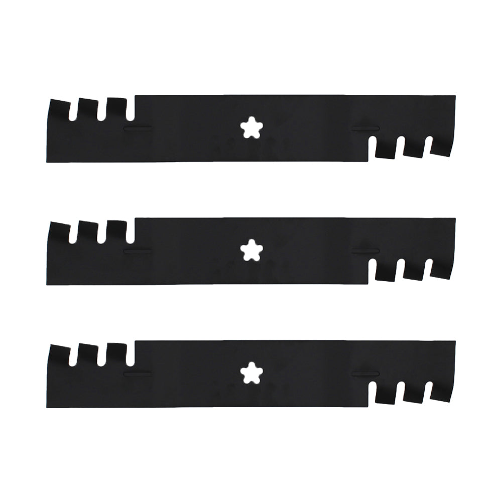 (3) Toothed Mulching Blades 532 18 72-55 Fits Husqvarna 3 Blades for a 54" Deck