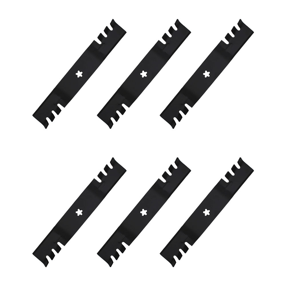 Qty 6: Toothed Mulching Mower Blade
 Fits Husqvarna Replaces 532 18 72-55