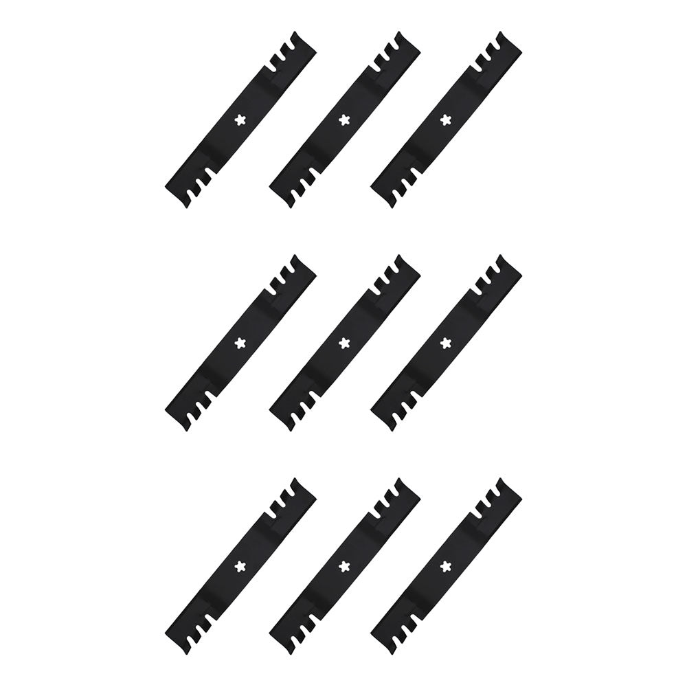 (9) Pack of Interchangeable Toothed Mulching Blades Fits Husqvarna Mowers