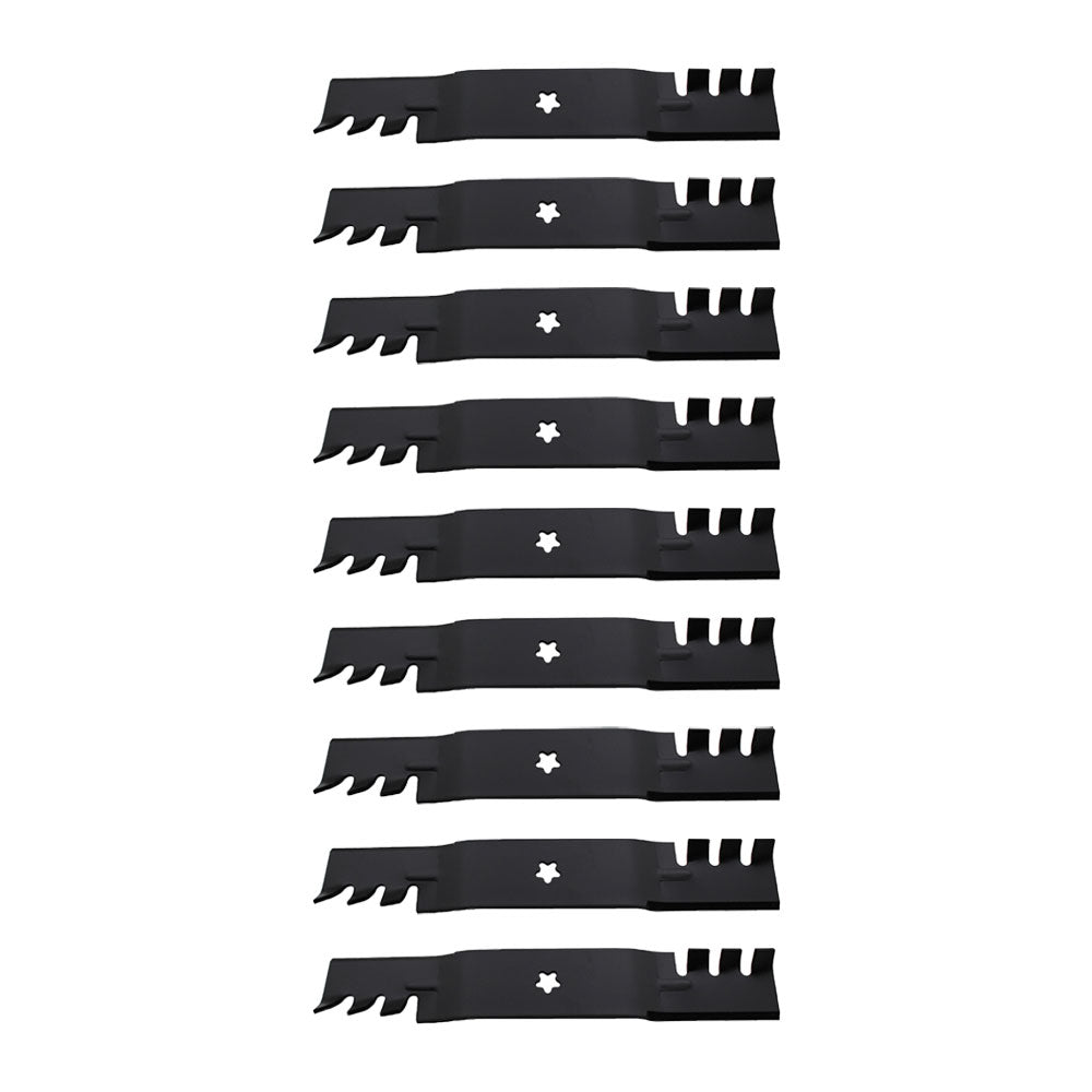 Qty 9: Toothed Mulching Mower Blade
 Fits Husqvarna Replaces 532 18 72-55