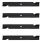 4 Pack Notched High Lift Mower Blades Fits Hustler Raptor 5/8" Center Hole