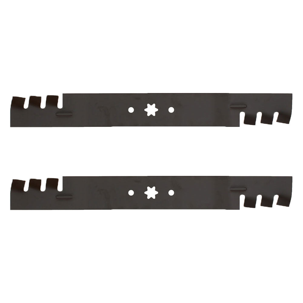 Two (2) Pack Aftermarket Interchangeable Toothed Mulching Mower Blades