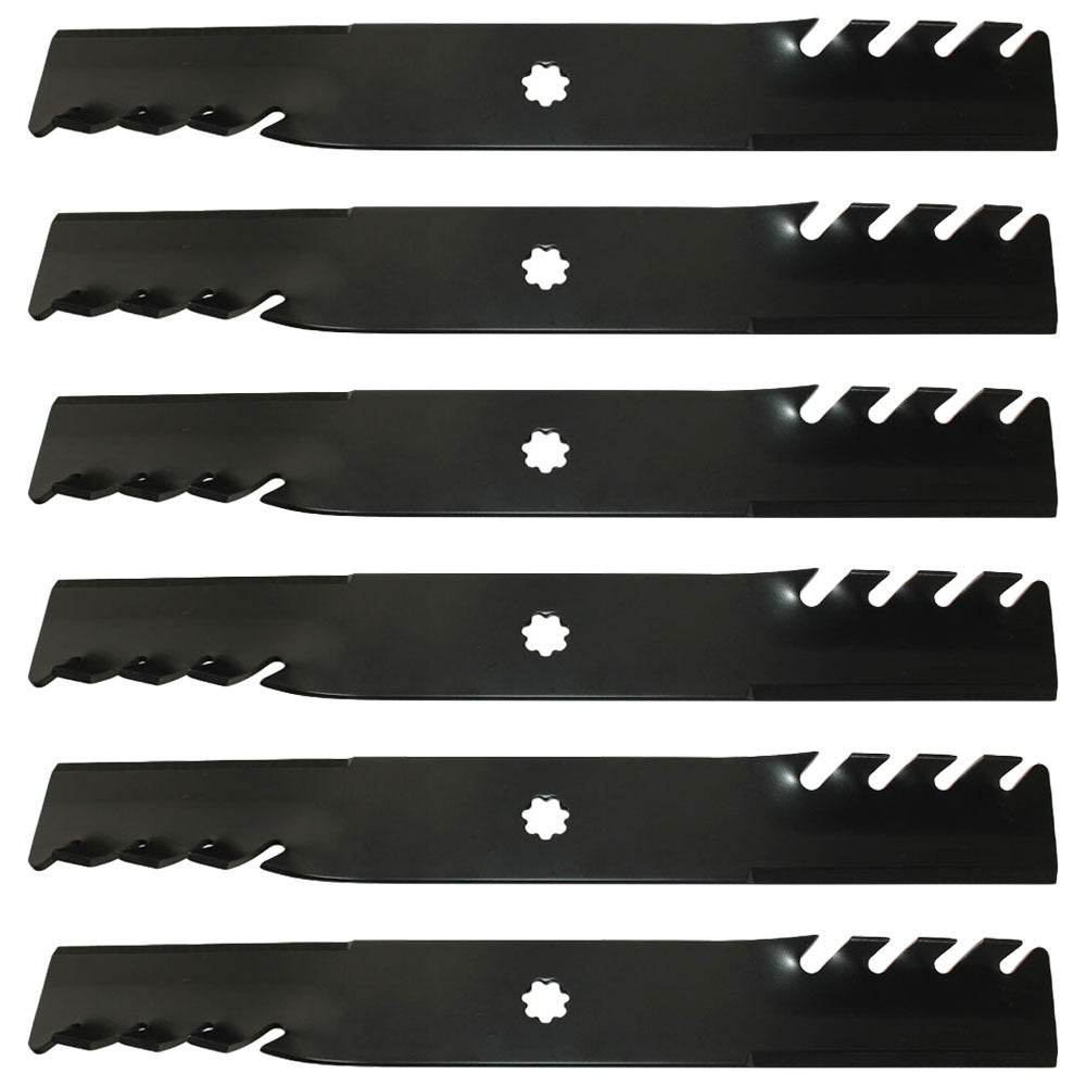 Qty 6: Toothed Mulching Blade Fits John Deere Replaces AM100945
