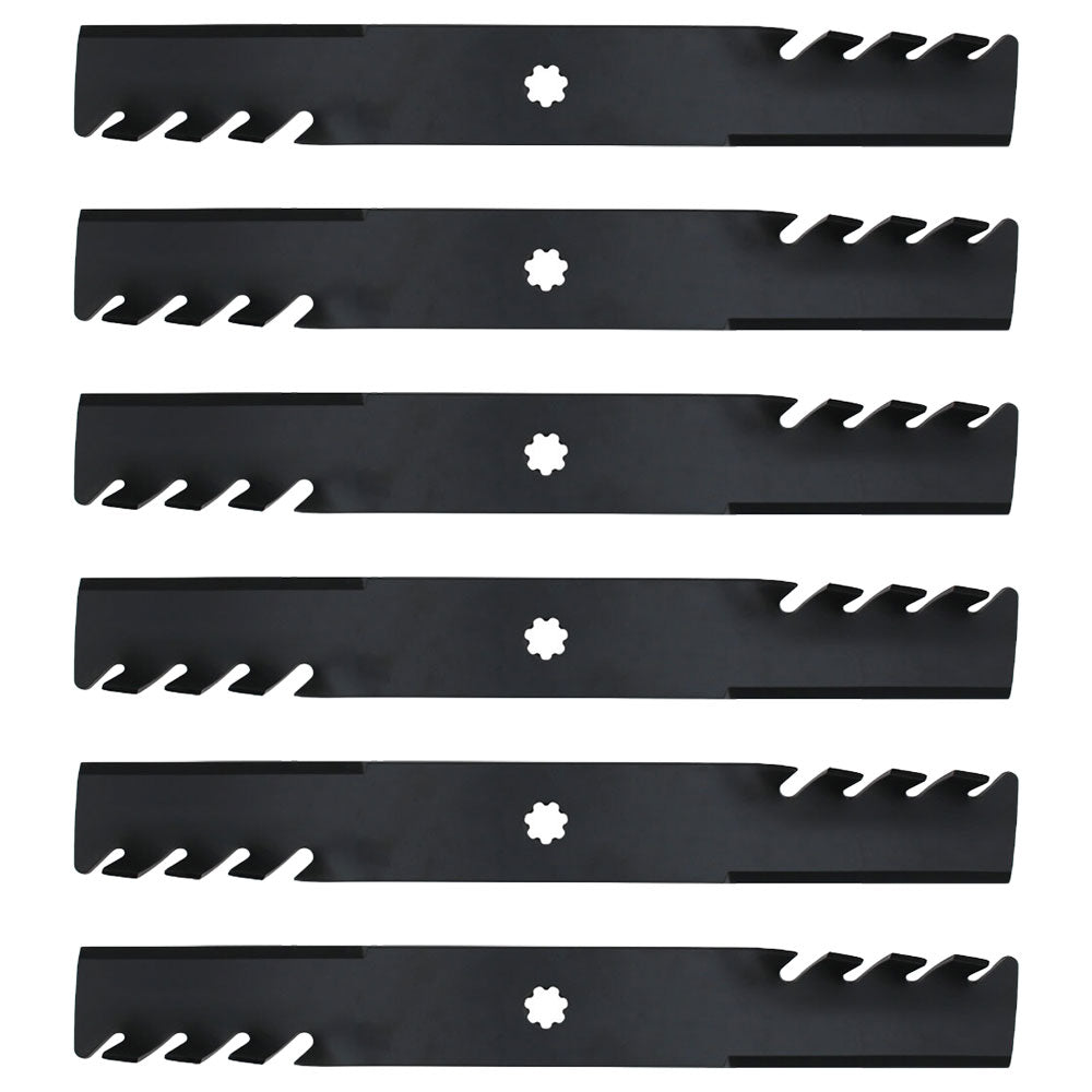 Qty 6: Toothed Mulching Blade Fits John Deere Replaces AM100945
