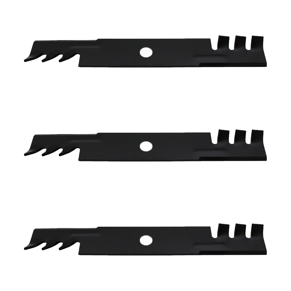 103-6397 Set of (3) Toothed Mulching Mower Blades - 18" X 15/16" Fits Exmark