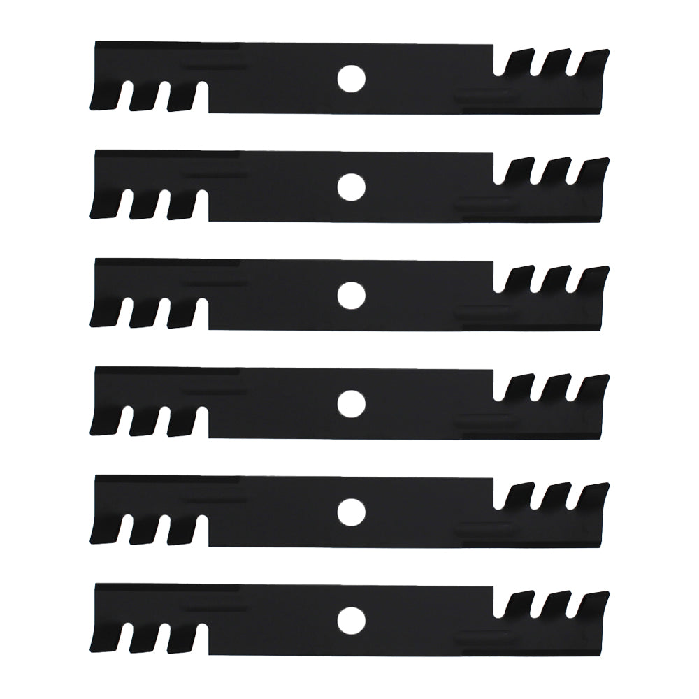 103-6397 Set of (6) Toothed Mulching Mower Blades - 18" X 15/16" Fits Exmark