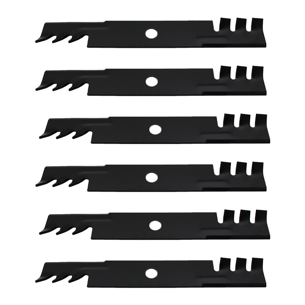 103-6397 Set of (6) Toothed Mulching Mower Blades - 18" X 15/16" Fits Exmark
