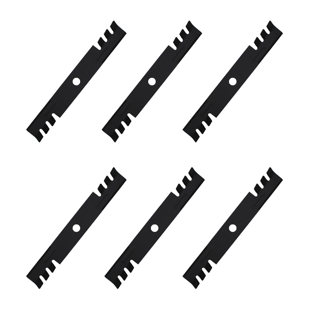 103-6397 Set of (6) Toothed Mulching Mower Blades - 18" X 15/16" Fits Exmark
