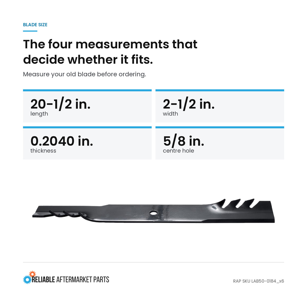 Qty 6: Mulching Blades Fits Bunton Replaces PL7441