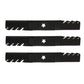 (3) Toothed Mower Blades Fits Husqvarna Riding Mowers 54" Deck 187255 187254