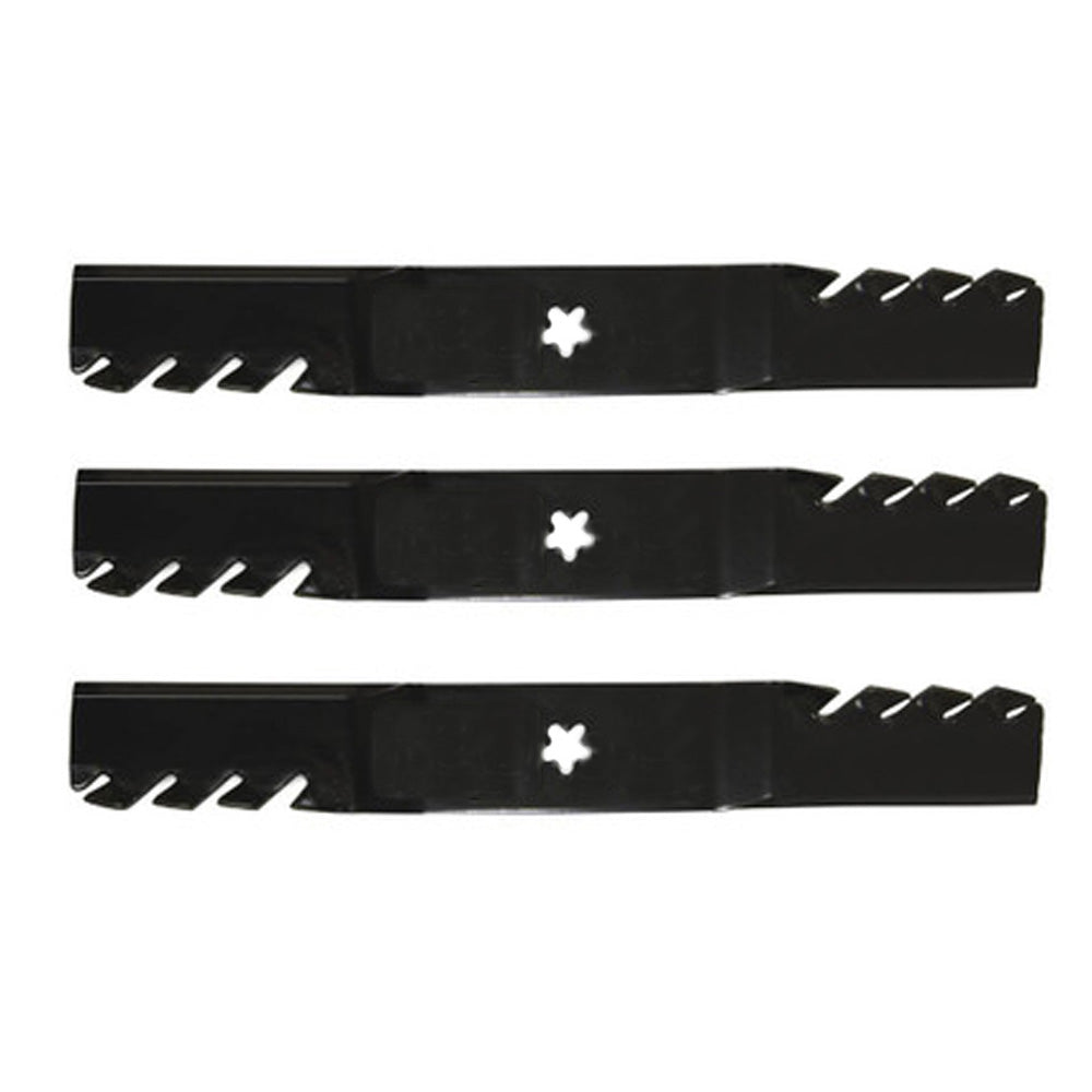 (3) Toothed Mower Blades Fits Husqvarna Riding Mowers 54" Deck 187255 187254