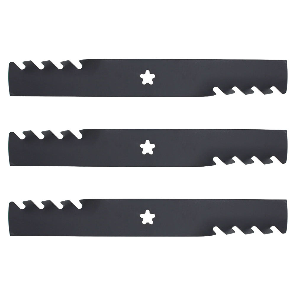 Qty 3: Toothed Mulching Blade  Fits Husqvarna Replaces 532187254