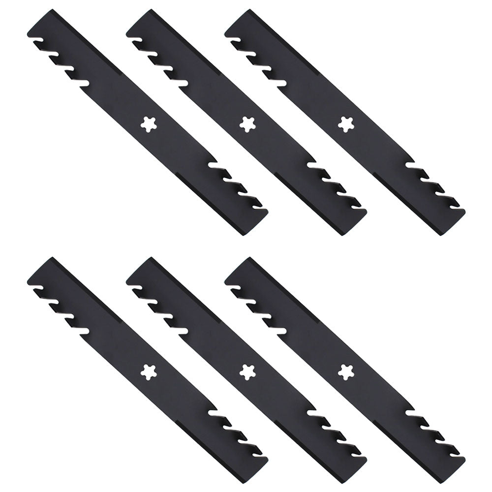 (6) Toothed Mower Blades Fits Husqvarna Riding Mowers 54" Deck 187255 187254