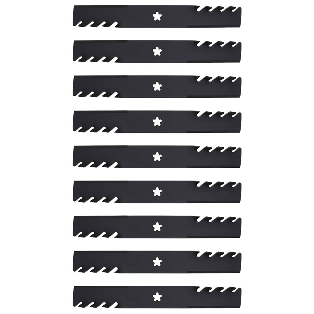 (9) Toothed Mower Blades Fits Husqvarna Riding Mowers 54" Deck 187255 187254