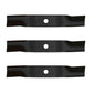 Set of 3 Fits Kubota 48" mower blades K5576-34350 K5576-34340 K5576-97530