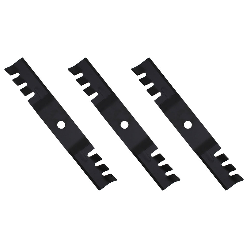 (3) Toothed Mulching Blades Fits John Deere Walk-Behind Mowers: GS25 GS30 GS45