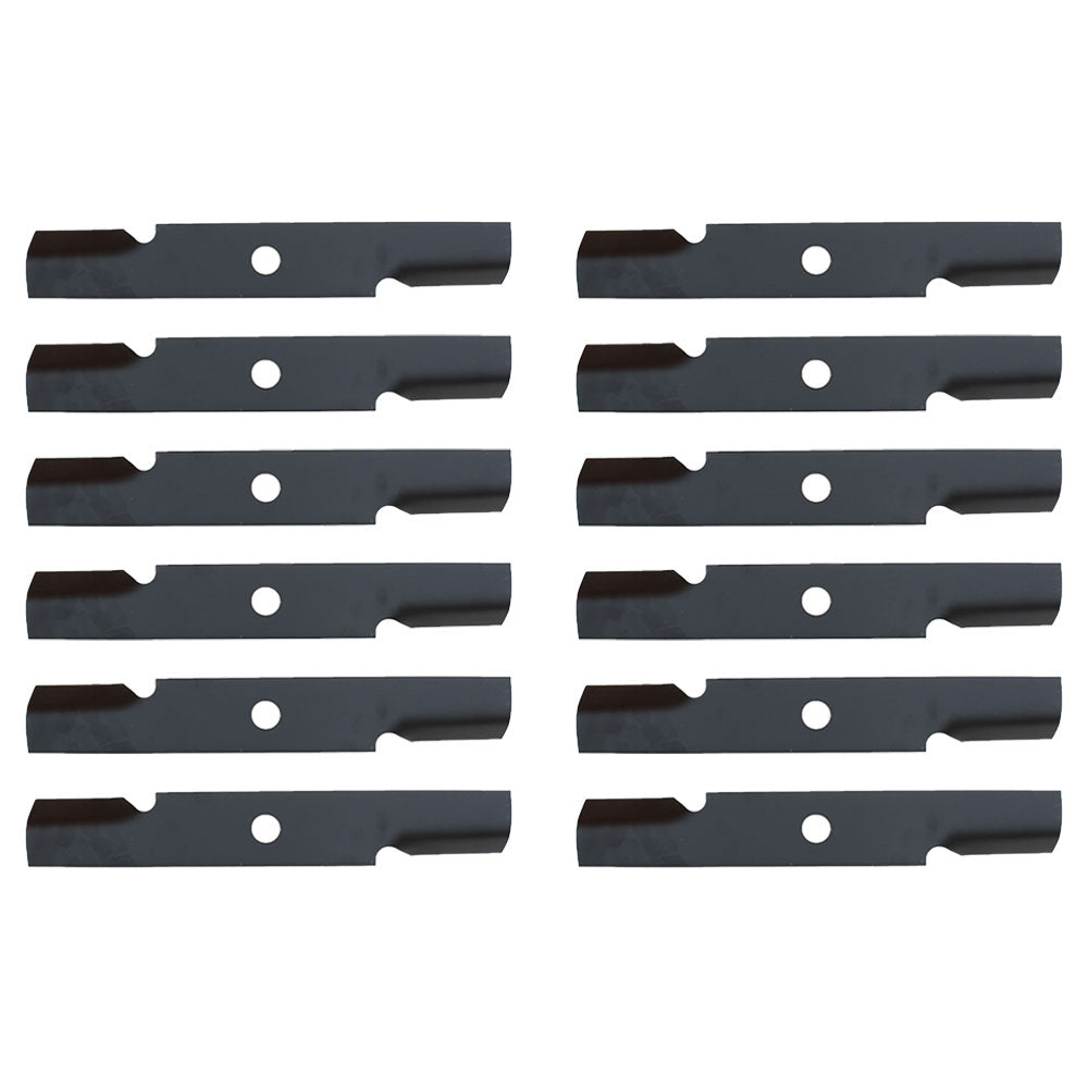 Qty. 12: Notched Mower Blade  Fits Exmark Replaces 103-6381