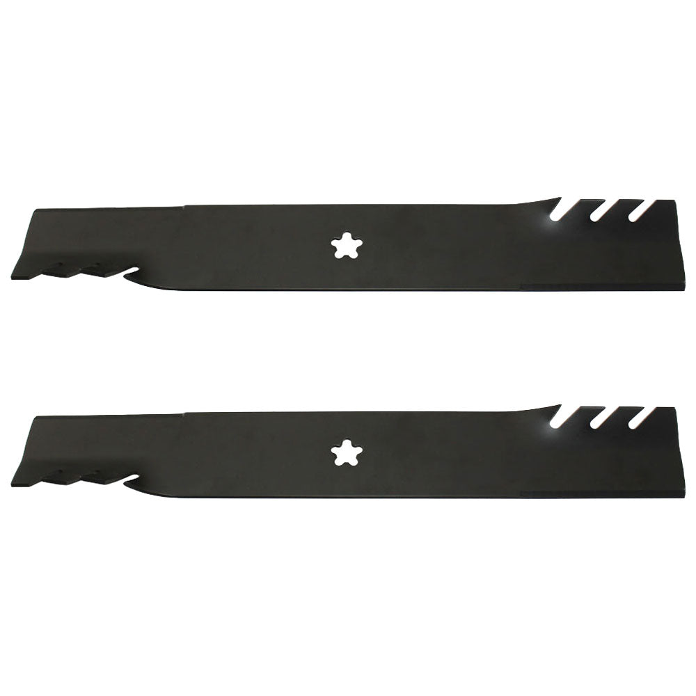 (2) Toothed Mulching Mower Blades fits Jonsered 42" Decks Replaces 532138971
