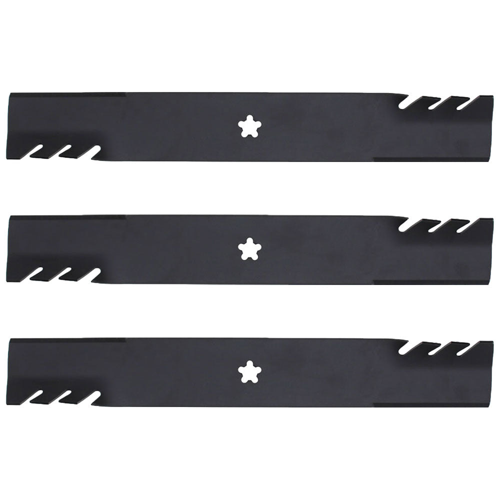 Qty 3: Toothed Mower Blades Fits AYP Replaces 127843