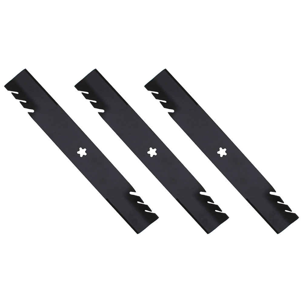 Qty 3: Toothed Mower Blades Fits Poulan Replaces 134149