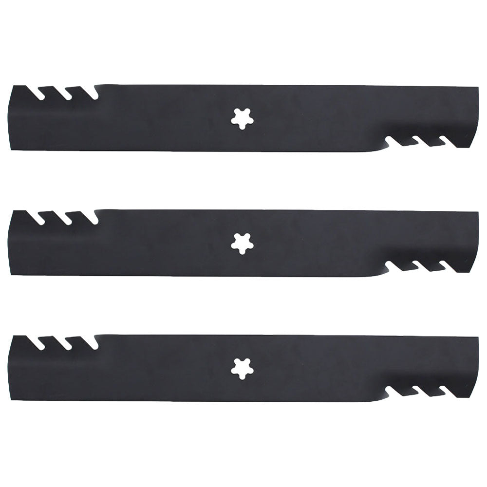 Qty 3: Toothed Mower Blades Fits Husqvarna Replaces 113312X