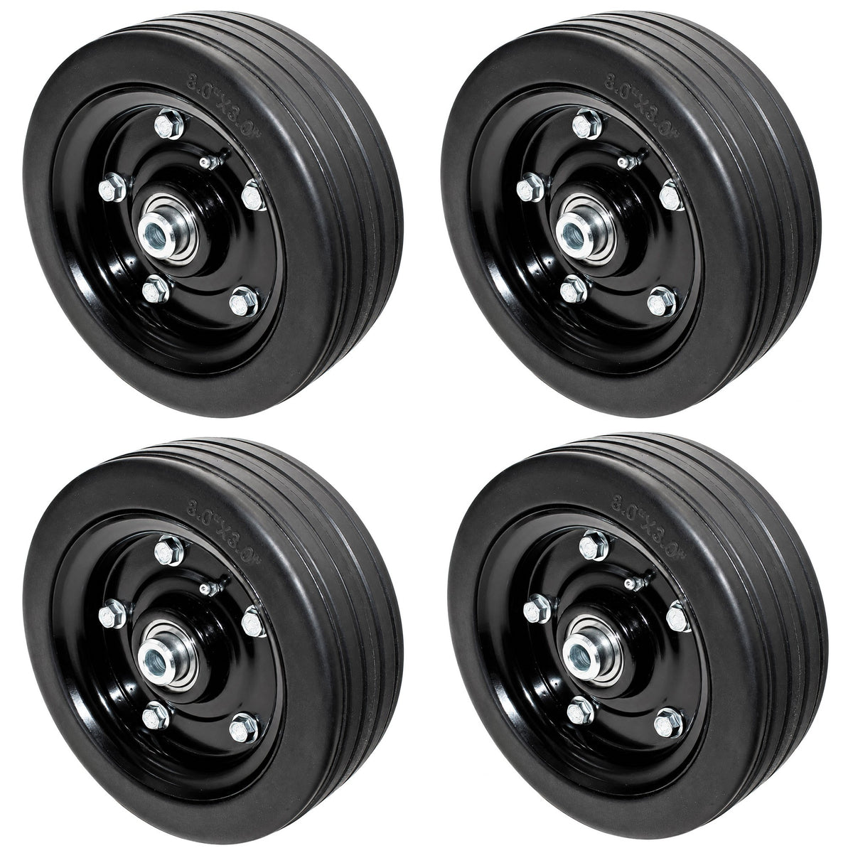 59008700 4 PK Finish Mower Wheels 8x3.5" Bore Fits Caroni TC480 TC590 TC910