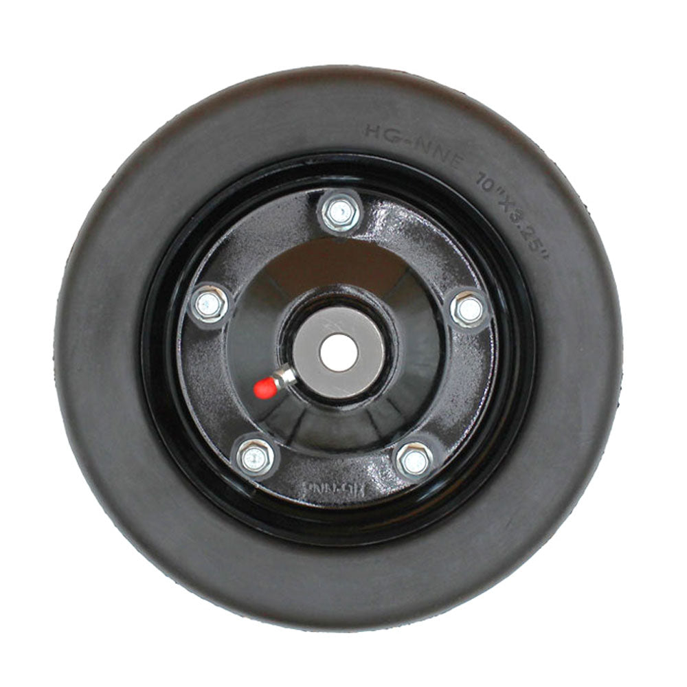 10" x 3.25" Finish Mower Wheel Solid Molded Tire W/ Bushings - Fits 5/8" Axle
