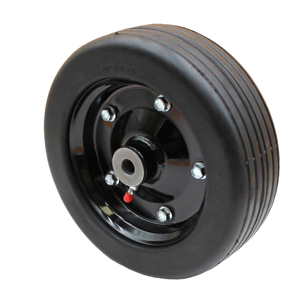 10" x 3.25" Finish Mower Wheel Solid Molded Tire W/ Bushings - Fits 5/8" Axle