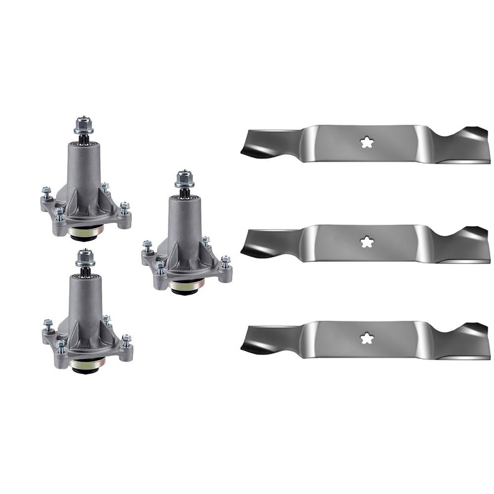 54 Deck Lawn Mower Spindle & Blade Kit Fits Husqvarna LGT2554 LGT2654 LGT2654