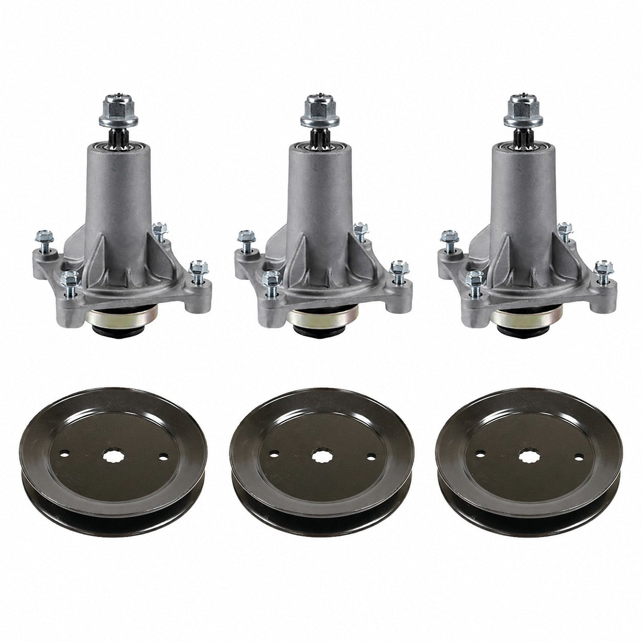 Qty 3: Spindle Assembly & Drive Pulley Fits Poulan Replaces 532129861