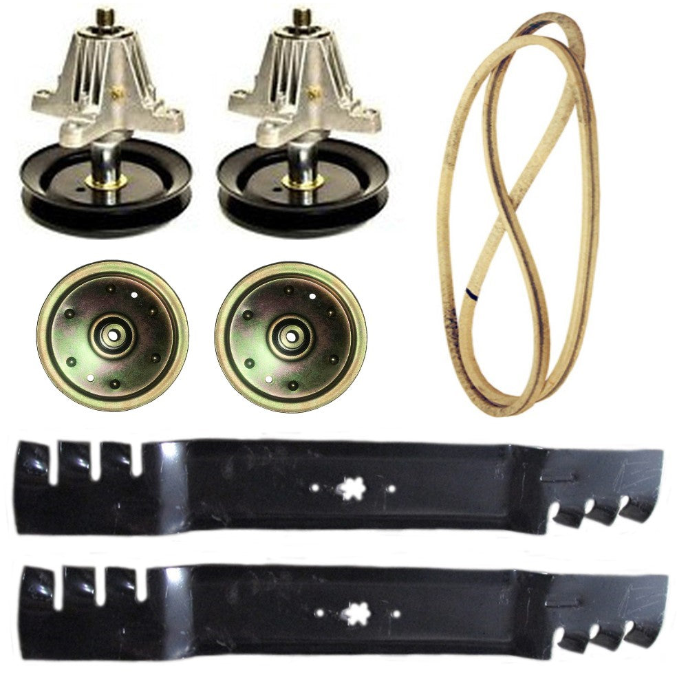 LTX 1040 Mulching Deck Rebuild Kit Spindles Blades Pulley Belt 2010-2014 LTX1040